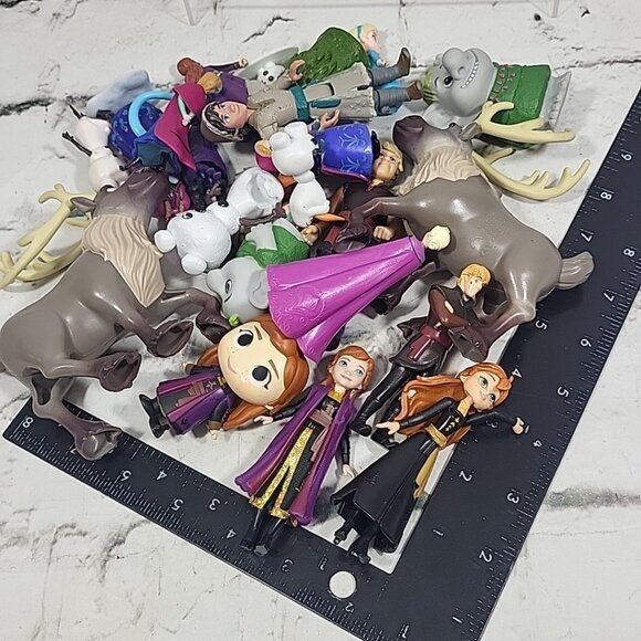 Disney Frozen Figures Large Lot Trolls Sven Kristoff Young Twin Elsas Anna Olaf - Picture 12 of 12
